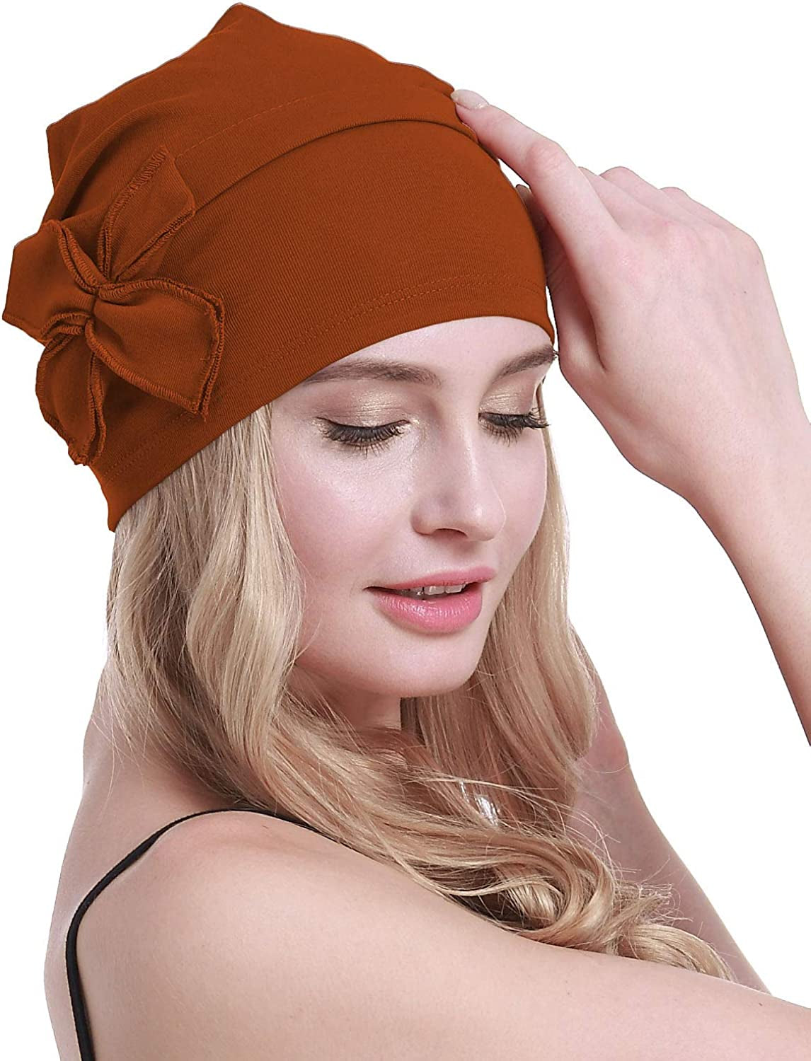 Osvyo Cotton Chemo Turbans Headwear Beanie Hat Cap for Women Cancer Patient Hairloss Apparel & Accessories > Clothing Accessories > Headwear osvyo   