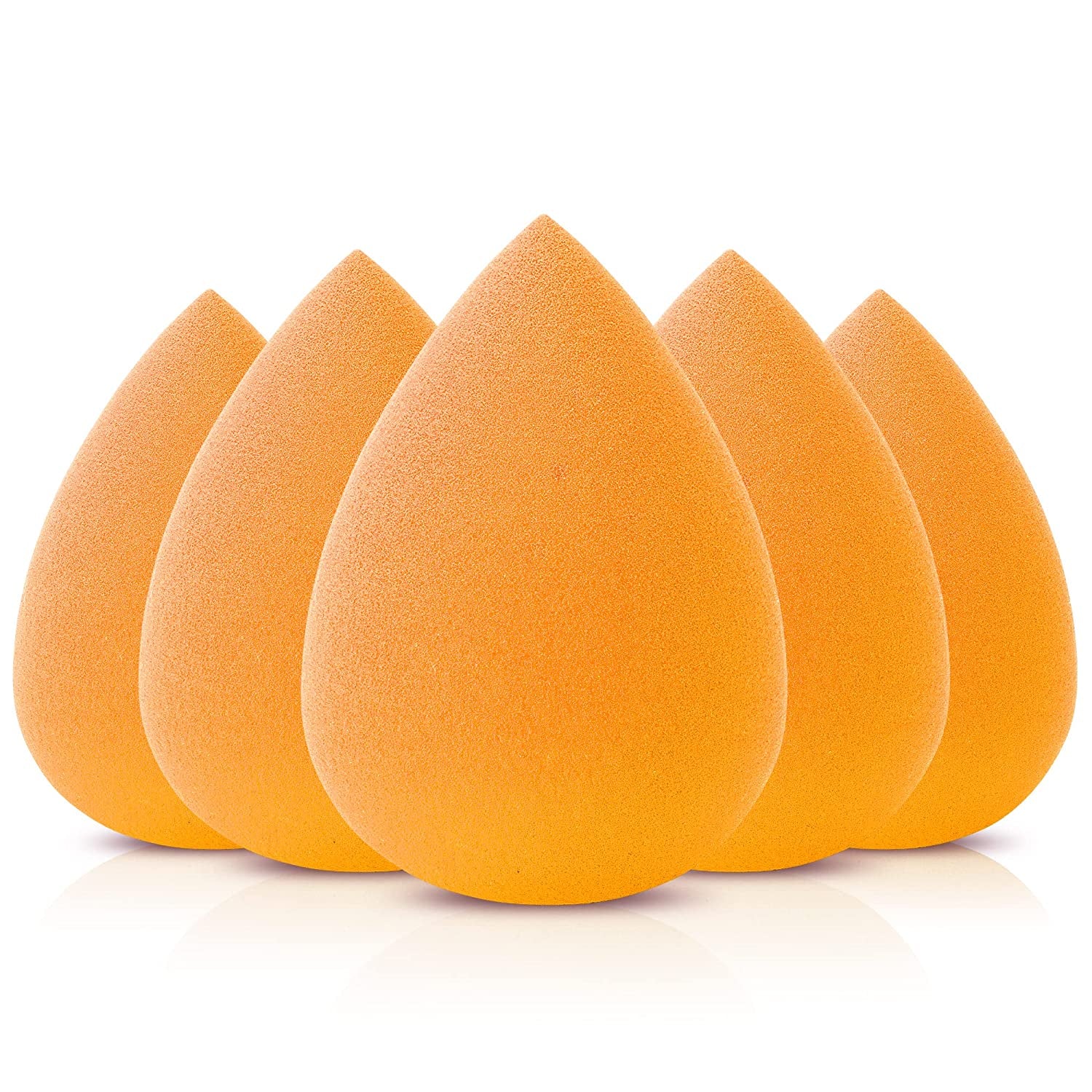 Hygea Beauty Makeup Sponge Set of 5 - Non Latex, Soft, Multi-Colored Foundation Blending Sponges for Cream, Powder and Liquid (Teardrop - Multicolor) Health & Beauty > Personal Care > Cosmetics > Cosmetic Tools > Makeup Tools HYGEA BEAUTY Teardrop - Orange  