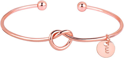 MOOKOO Personalised Bridesmaid Bracelet Gift Will You Be My Bridesmaid Proposal Gift Adjustment Bachelorette Bangle Apparel & Accessories > Jewelry > Bracelets MOOKOO Rose gold e 