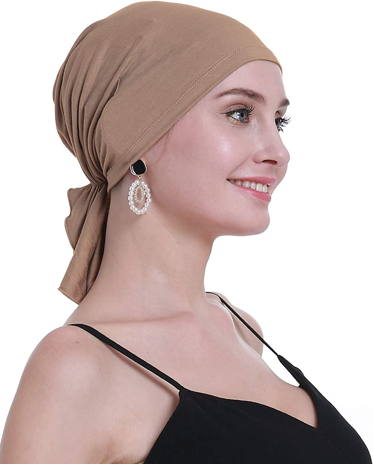 Osvyo Bamboo Chemo Headscarf for Women Hair Loss - Cancer Slip on Headwear Turbans Sealed Packaging Apparel & Accessories > Clothing Accessories > Headwear osvyo Bamboo Deep Apricot One Size 