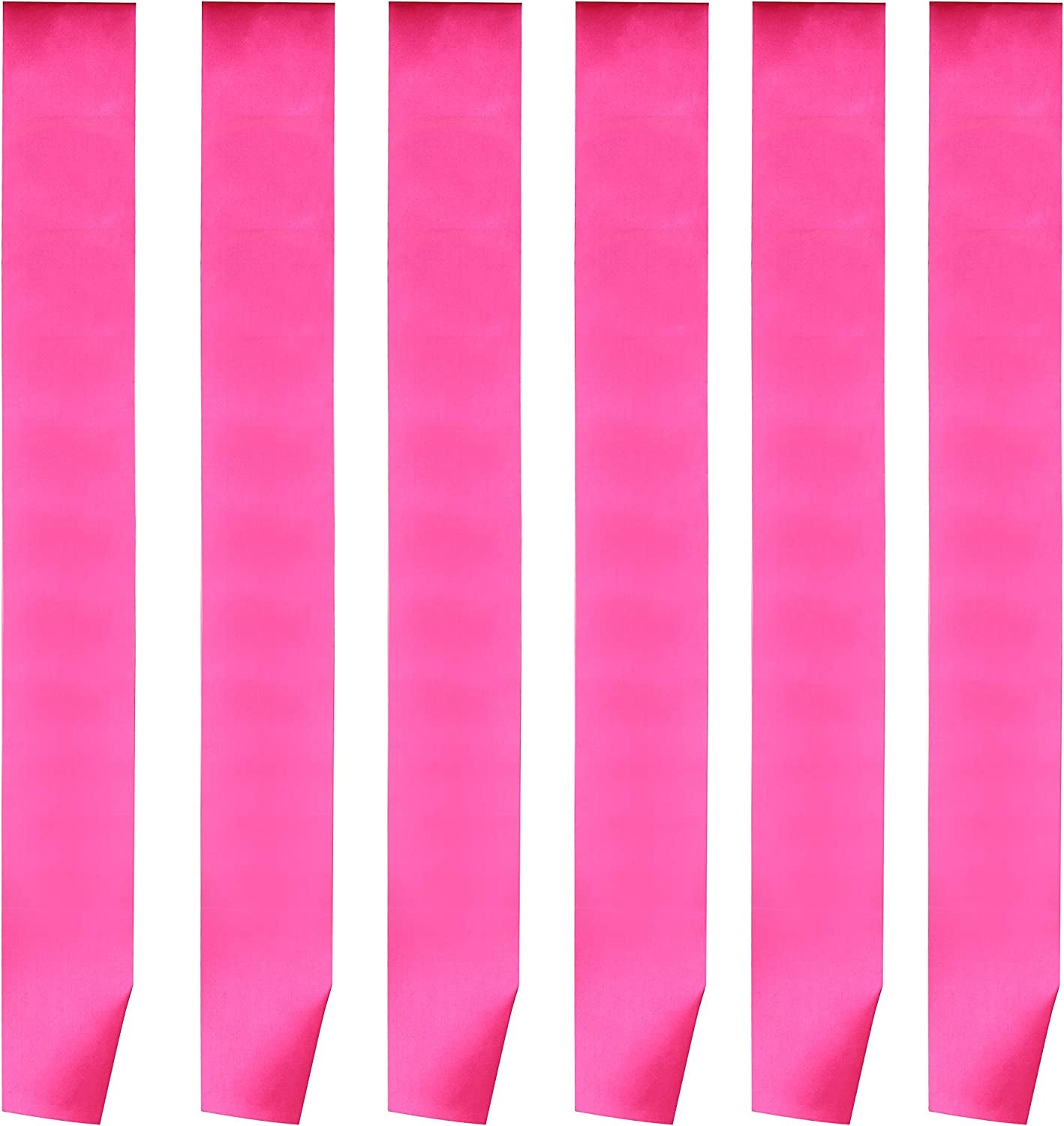 I-MART Blank Satin Sash, Princess, Beauty Queen, Homecoming, Winner, Mayor, Make Your Own Pins, Party Plain Pageant Sashes (Pack of 6 - Black) Apparel & Accessories > Clothing Accessories > Sashes I-MART Pack of 6, Hot Pink  