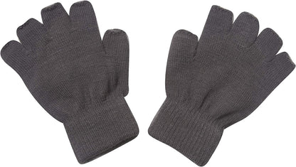 Gravity Threads Unisex Men Women Half Finger Stretchy Knit Fingerless Winter Gloves Apparel & Accessories > Clothing Accessories > Gloves & Mittens Gravity Trading Kids Grey  