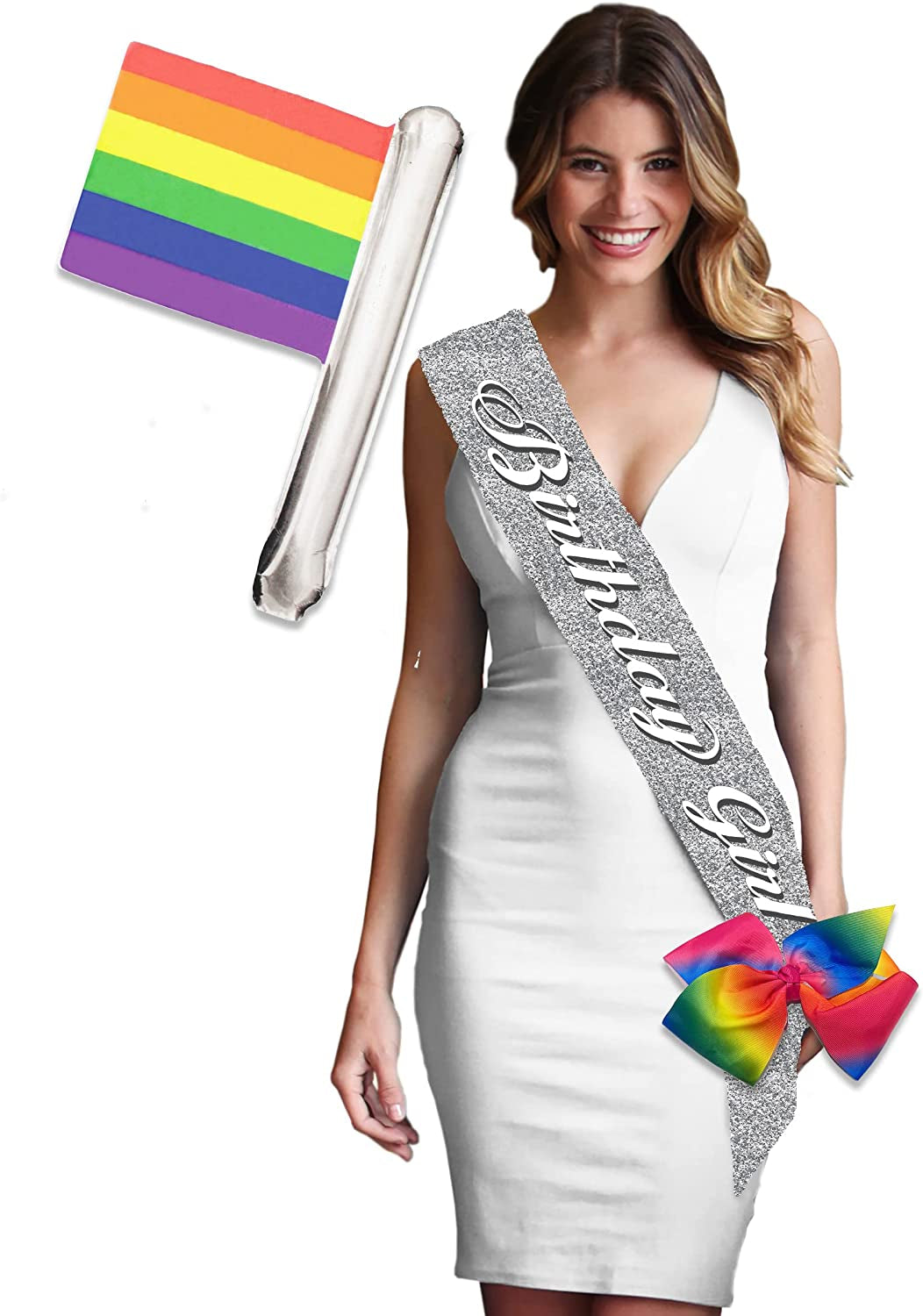 Green Birthday Sash - Flourish Birthday Girl Premium Quality Sash - Birthday Party Decorations & Supplies - Green Sparkle Sash(Bdy GRL) Grn/Sprk Apparel & Accessories > Clothing Accessories > Sashes RhinestoneSash Sparkle Birthday Girl (Silver) Rainbow Bow/Balloon  