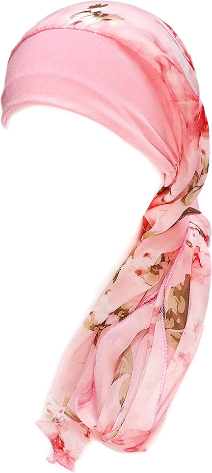 Headwear for Women Sleep Beanie Head Scarf for Bald Wraps Cancer Hats Turbans Apparel & Accessories > Clothing Accessories > Headwear Gragengs Pink Flower  