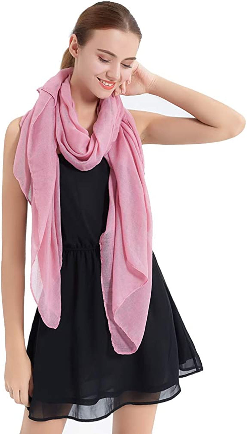 LMVERNA Women'S Long Scarf Solid Color Large Sheer Shawl Wraps for Evening Apparel & Accessories > Clothing Accessories > Scarves & Shawls LMVERNA Pink  