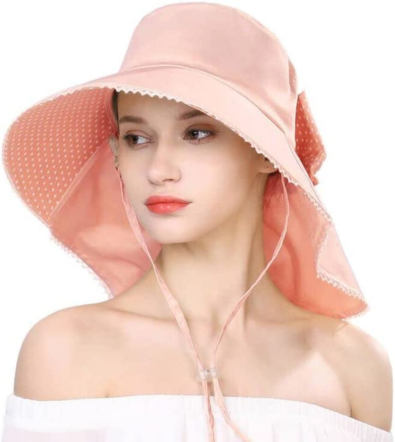 Siggi Summer Pony Tail Flap Cap UPF 50+ Cotton Sun Hat with Ponytail Hole Neck Cover Cord for Women 55-61Cm Apparel & Accessories > Clothing Accessories > Hats Comhats 69053_orange Medium 