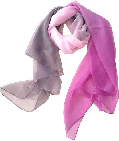 ORUAZ Long Lightweight Women'S Fashion, Evening or Party Scarves, Wrap, Shawl, Wedding Accessory, Sheer and Silky Apparel & Accessories > Clothing Accessories > Scarves & Shawls ORUAZ Pink/Gray  