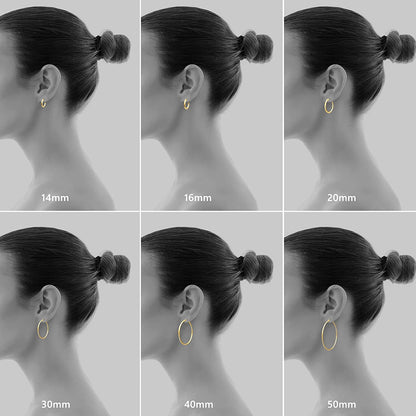 Gacimy Gold Hoop Earrings for Women 14K Real Gold Plated Hoops with 925 Sterling Silver Post Apparel & Accessories > Jewelry > Earrings Gacimy   