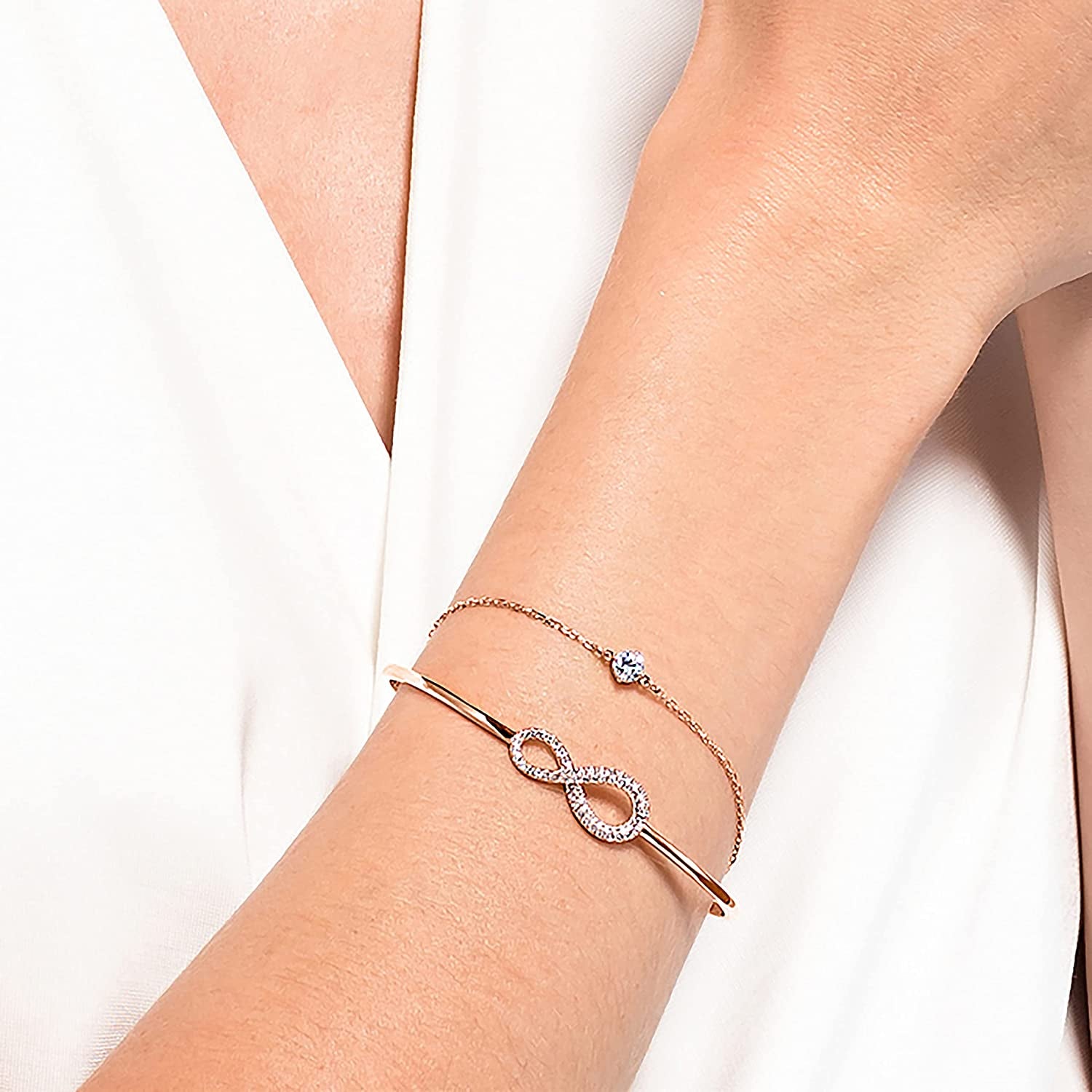 SWAROVSKI Infinity Crystal Jewelry Collections, Rhodium & Rose Gold Tone Finish Apparel & Accessories > Jewelry > Bracelets SWAROVSKI   