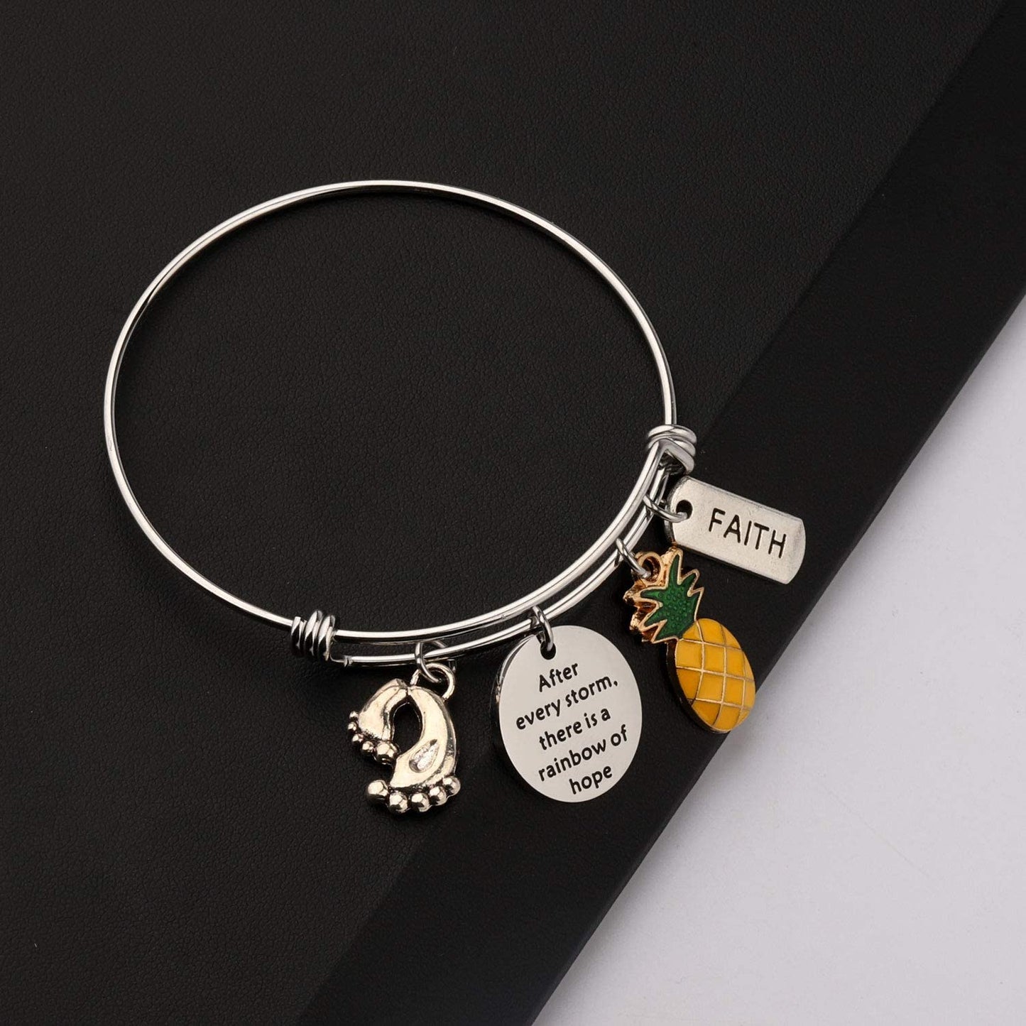 SEIRAA IVF Infertility Bracelet after Every Storm There Is a Rainbow of Hope Bracelet Infertility Mom Jewelry IVF Encouragement Gift for Her Apparel & Accessories > Jewelry > Bracelets SEIRAA   