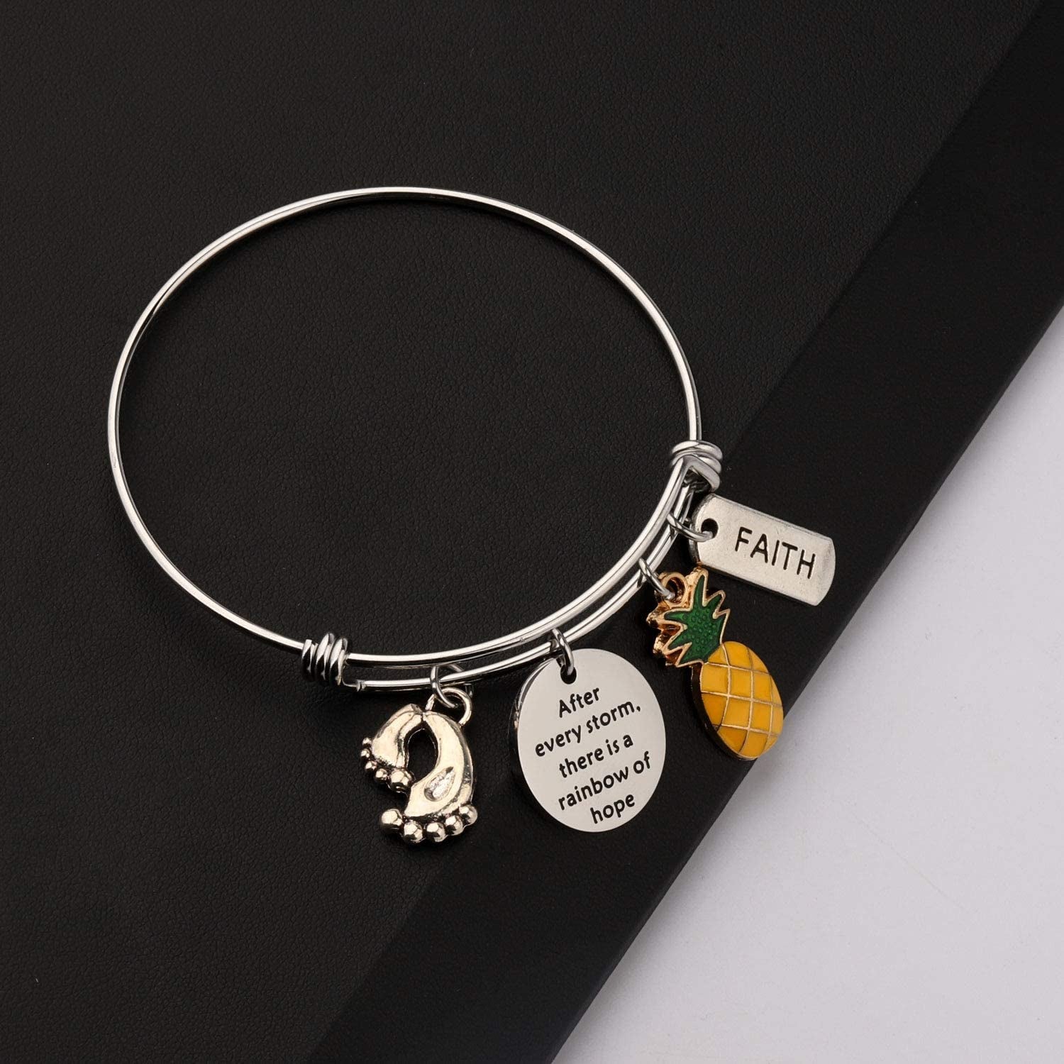 SEIRAA IVF Infertility Bracelet after Every Storm There Is a Rainbow of Hope Bracelet Infertility Mom Jewelry IVF Encouragement Gift for Her Apparel & Accessories > Jewelry > Bracelets SEIRAA   