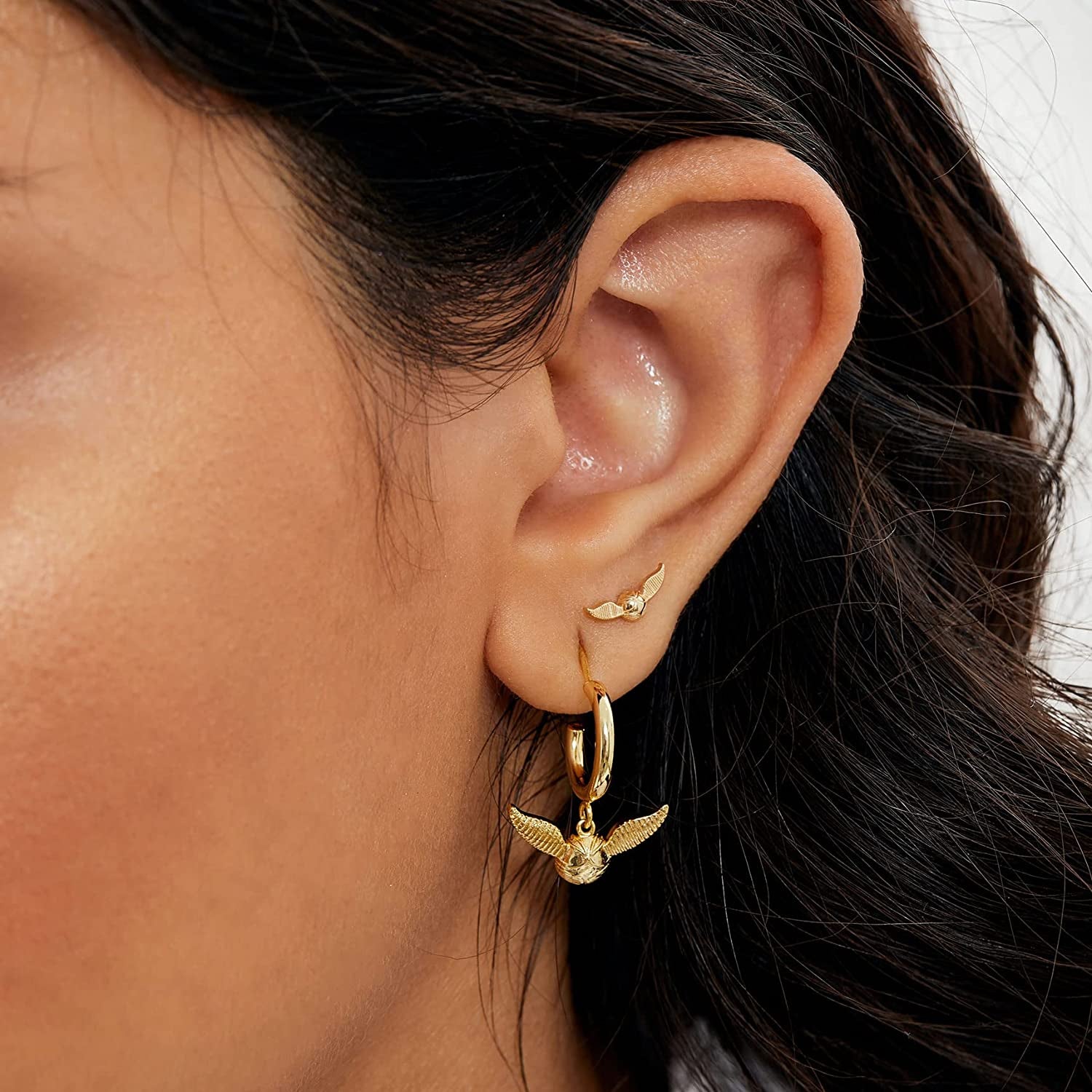 Harry Potter Jewelry, Gold Plated Hoop Dangles, Golden Snitch Pierced Earrings Apparel & Accessories > Jewelry > Earrings Harry Potter   