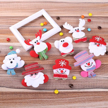 16Pcs Flashing Christmas Brooch Pins Light up Badge Pins Santa Snowman Elk Glitter Brooch Jewelry 2020 Gift for Holiday Party Supplies