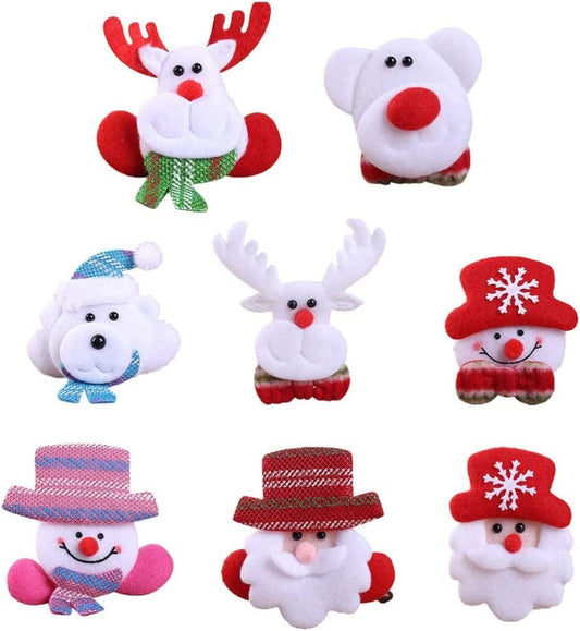 16Pcs Flashing Christmas Brooch Pins Light up Badge Pins Santa Snowman Elk Glitter Brooch Jewelry 2020 Gift for Holiday Party Supplies