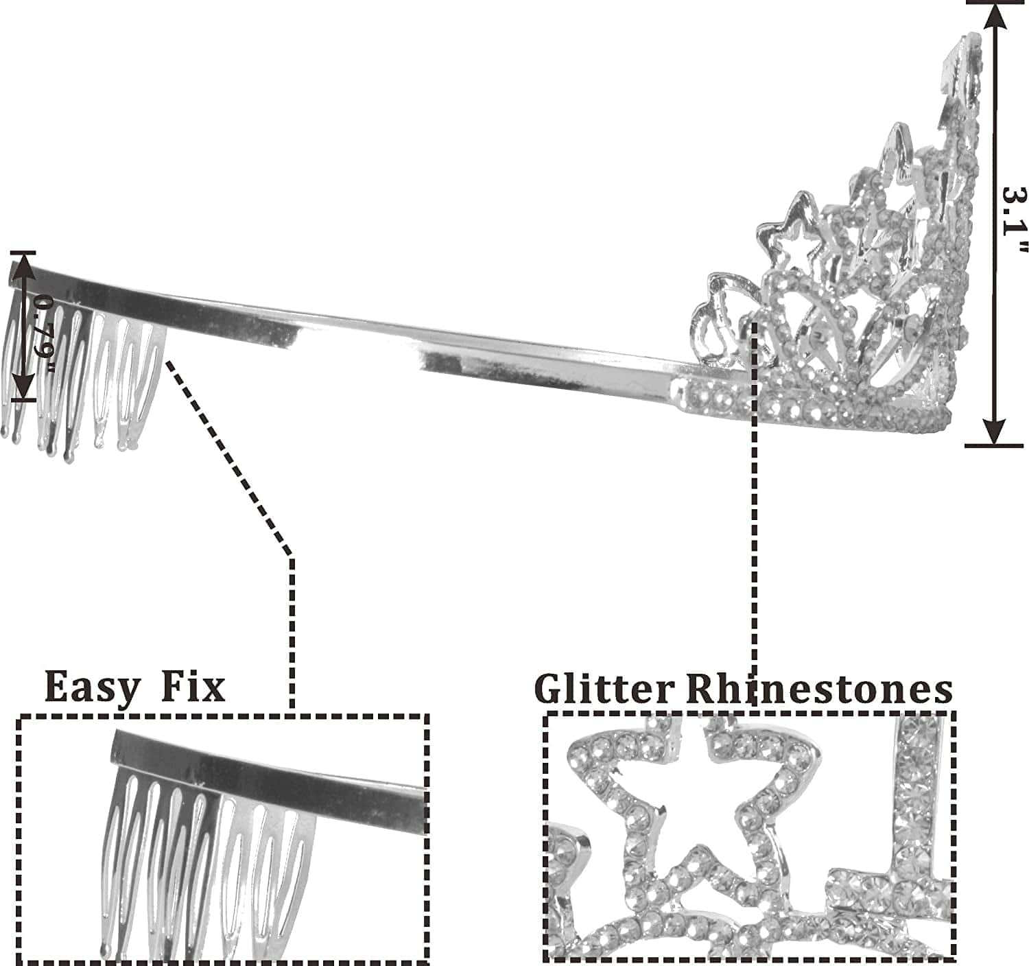 16Th Birthday Sash and Tiara for Girls - Fabulous Set: Glitter Sash + Stars Rhinestone Silver Premium Metal Tiara, 16Th Birthday Gifts for Sweet 16 Birthday Party Apparel & Accessories > Clothing Accessories > Sashes MEANT2TOBE   