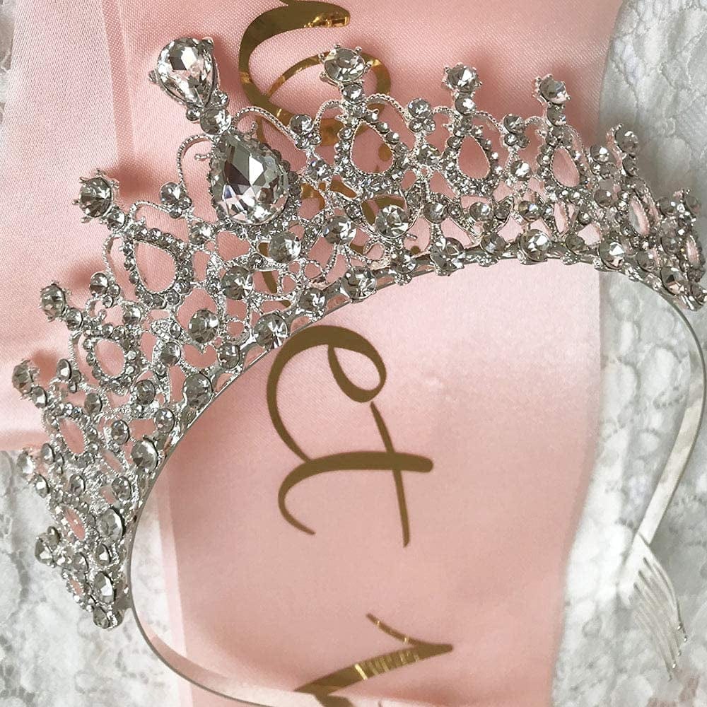 16Th Birthday Sash and Tiara Kit, Sweet Sixteen Birthday Gifts for Girls Party Supplies Favors Decorations (Pink) Apparel & Accessories > Clothing Accessories > Sashes Ergonflow   