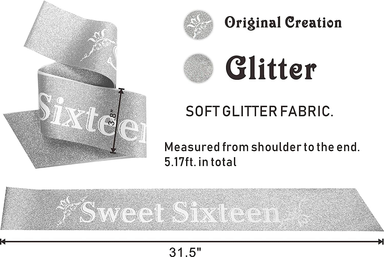 16Th Birthday,Sweet 16 Gifts for Girls, Sweet 16 Birthday Decorations, Sweet 16 Tiara Silver, 16Th Birthday Crown, 16Th Birthday Sash, 16Th Birthday Decorations for Girls Apparel & Accessories > Clothing Accessories > Sashes KYLIE MAX   