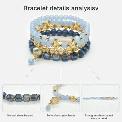 Bohemian Bracelet Sets for Women - 6 Sets Stackable Stretch Bracelets Multi-Color Boho Jewelry for Women Hippie Bracelets Dainty Jewelry Best Friend Gift Apparel & Accessories > Jewelry > Bracelets VONRU   