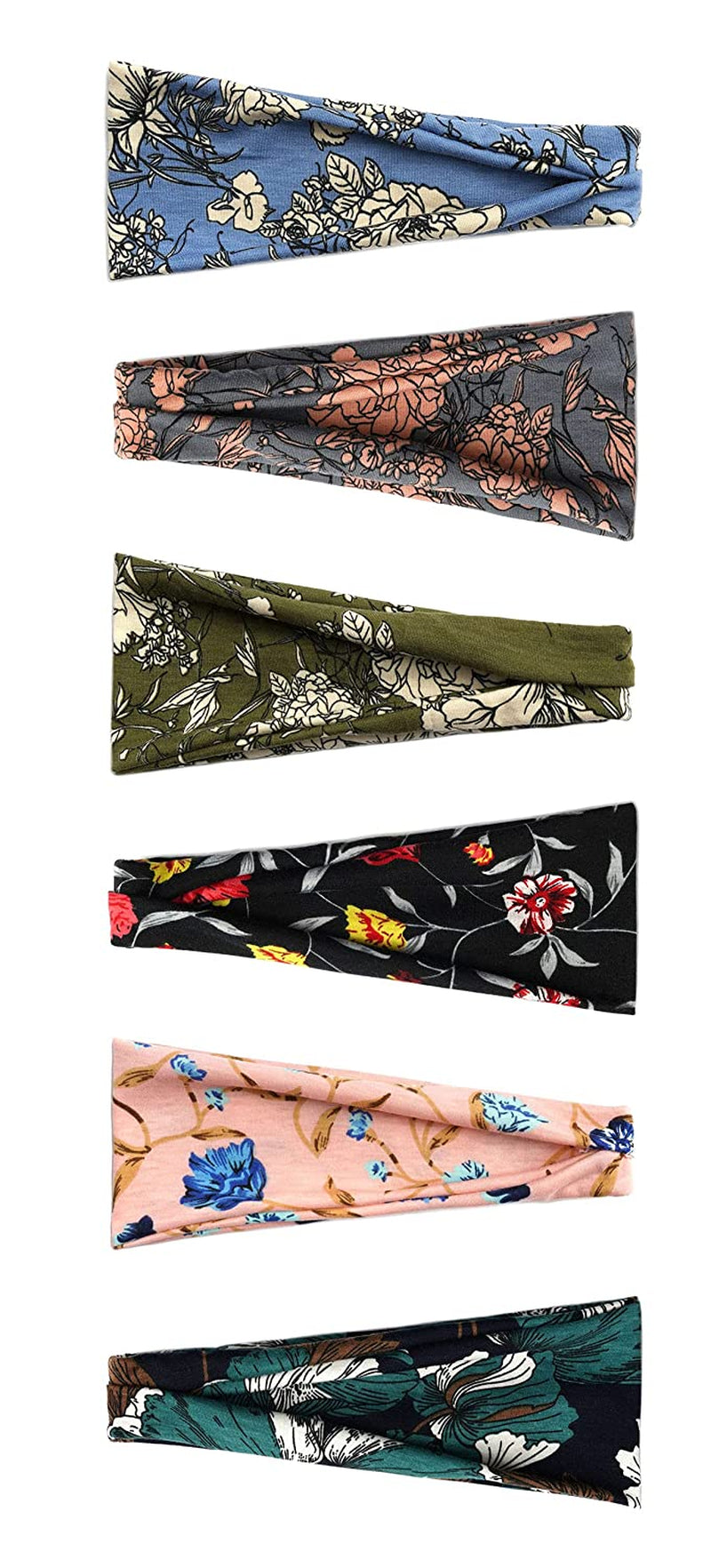 PLOVZ 6 Pack Women'S Yoga Running Headbands Sports Workout Hair Bands (Set 10) Apparel & Accessories > Clothing Accessories > Bandanas & Headties PLOVZ Set 023N  