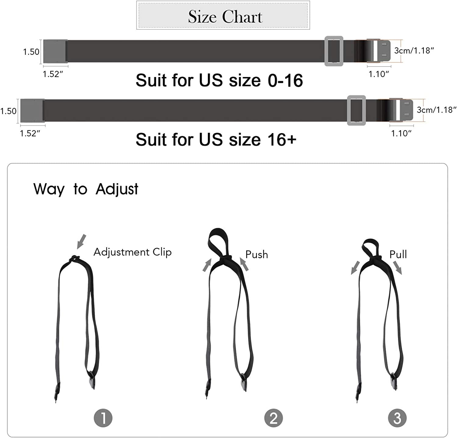 No Show Women Stretch Belt Invisible Elastic Web Strap Belt with Flat Buckle for Jeans Pants Dresses Apparel & Accessories > Clothing Accessories > Belts KYLIE MAX   