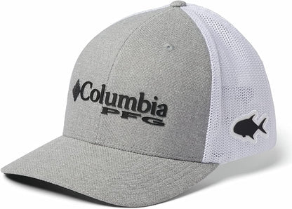 Columbia Women'S PFG Logo Mesh Ball Cap-High Crown Apparel & Accessories > Clothing Accessories > Hats Columbia Cool Grey Heather, Black, Permit Small-Medium 