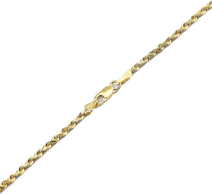 Floreo 10K Fine Gold 2Mm Thin Solid Diamond Cut Rope Chain Bracelet and Anklet Apparel & Accessories > Jewelry > Anklets Floreo   