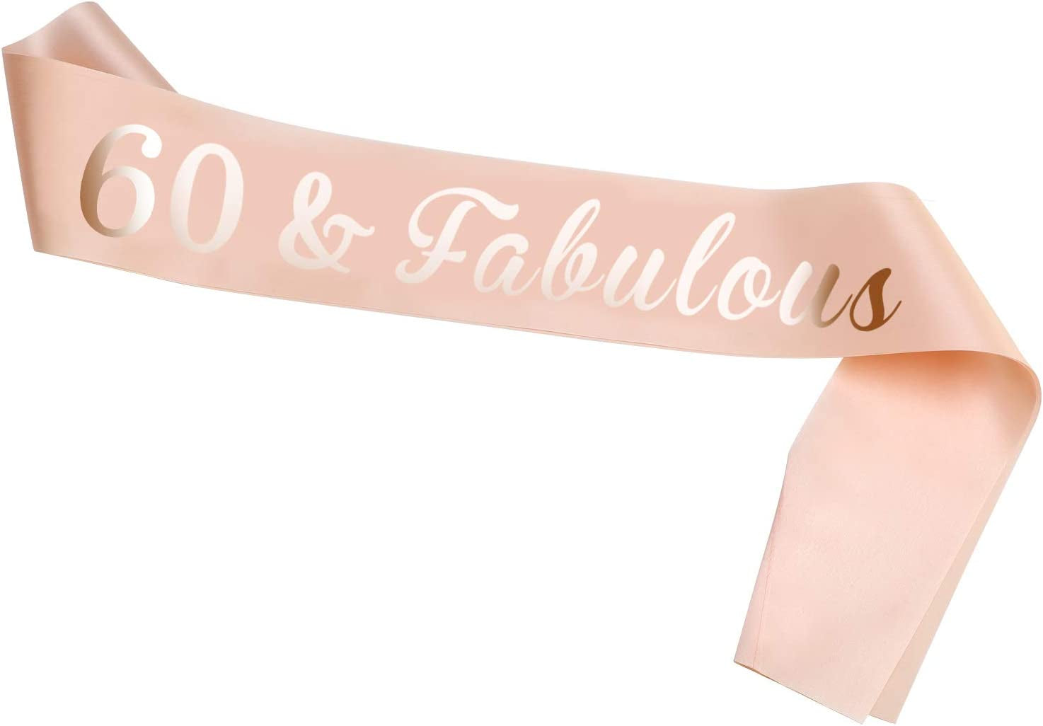 HOWAF Rose Gold 50Th Birthday Sash, 50 and Fabulous Birthday Satin Sash for 50Th Birthday Decorations Women 50 Birthday Gift Party Accessories, One Size Apparel & Accessories > Clothing Accessories > Sashes Sowist 60th  