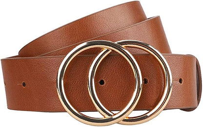 Earnda Women'S Leather Belt Fashion Soft Faux Leather Waist Belts for Jeans Dress Apparel & Accessories > Clothing Accessories > Belts Earnda Chocolate Brown Medium: fits waist from 31"-34" 