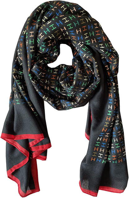 JERLA Women'S Scarves Lady Light Soft Fashion Solid Scarf Wrap Shawl Plaid Scarf Apparel & Accessories > Clothing Accessories > Scarves & Shawls JERLA Black and Red  