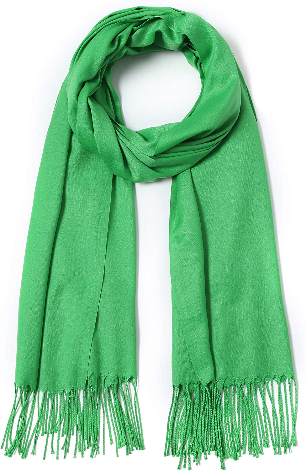 Pashmina Shawls and Wraps Large Scarfs for Women Wedding Party Bridal Long Fashion Solid Shawl Wrap with Fringes Apparel & Accessories > Clothing Accessories > Scarves & Shawls Cindy & Wendy Forest Green  