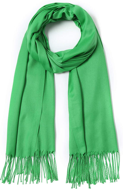 Pashmina Shawls and Wraps Large Scarfs for Women Wedding Party Bridal Long Fashion Solid Shawl Wrap with Fringes Apparel & Accessories > Clothing Accessories > Scarves & Shawls Cindy & Wendy Forest Green  