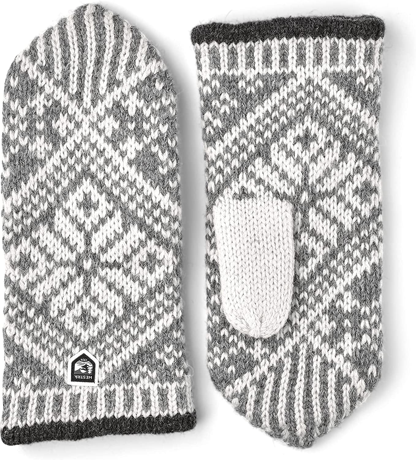 Hestra Unisex Nordic Wool Mitt Insulated Mittens for Cold Weather & Everyday Wear Apparel & Accessories > Clothing Accessories > Gloves & Mittens Hestra Gloves Grey/Off White 9 
