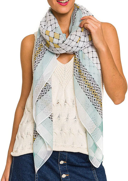 Scarf for Women Lightweight Geometric Fashion Spring Fall Winter Scarves Shawl Wraps Apparel & Accessories > Clothing Accessories > Scarves & Shawls MELIFLUOS DESIGNED IN SPAIN   