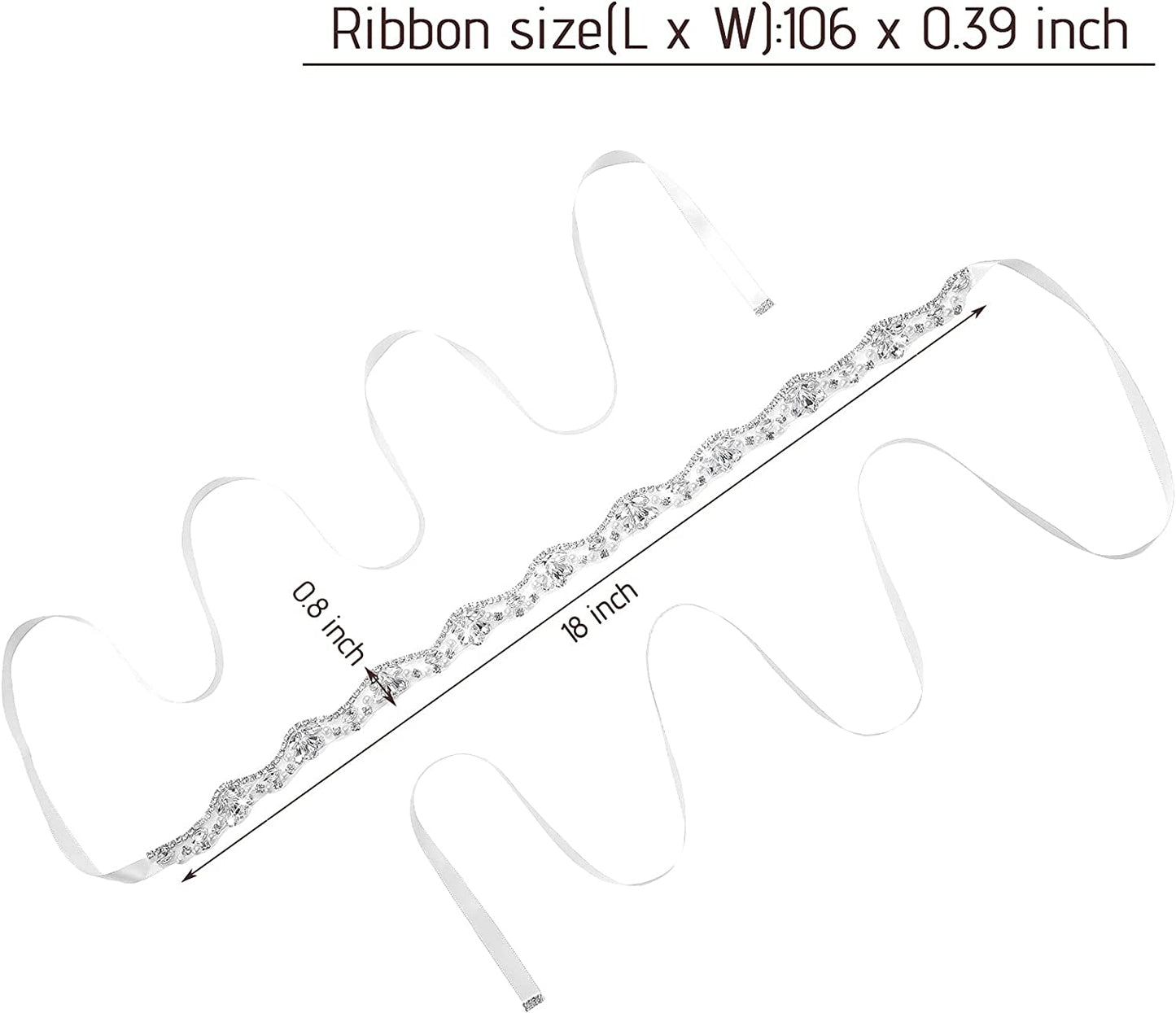 Bling Handmade Rhinestone Bridal Belt Crystal Diamond Wedding Belt Ribbon Sash Apparel & Accessories > Clothing Accessories > Belts Geyoga   