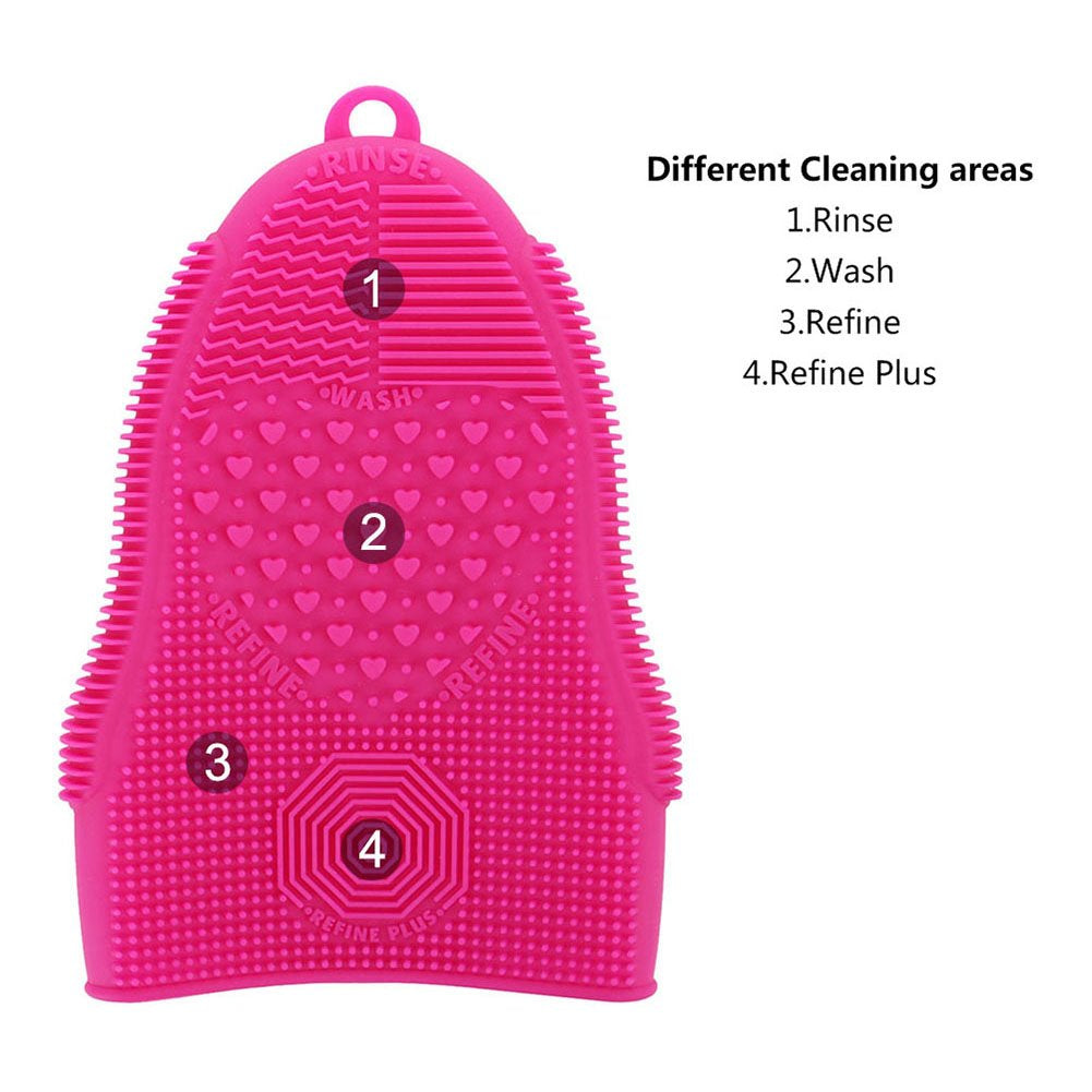 Scivokaval Makeup Brush Cleaner Glove Mat Mitt Silicone Cosmetic Cleaning Scrubber Tool Face Brushes and Eye Brush Washing Pad Pink (Rose Red) Health & Beauty > Personal Care > Cosmetics > Cosmetic Tools > Makeup Tools ScivoKaval   