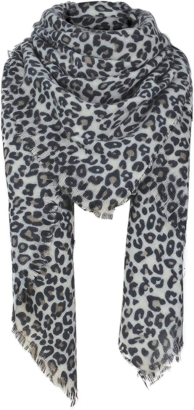 Century Star Women'S Stylish Warm Tassels Soft Plaid Tartan Scarf Winter Large Blanket Wrap Shawl Apparel & Accessories > Clothing Accessories > Scarves & Shawls Century Star Leopard One Size 