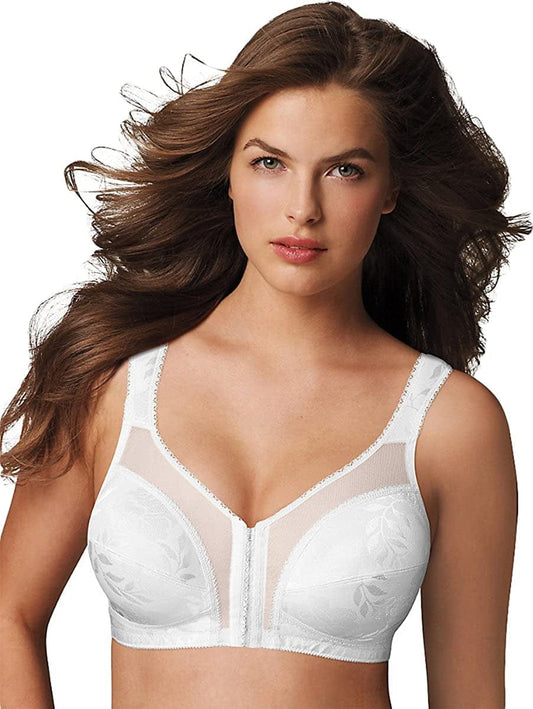 18 Hour 'Easier On' Front-Close Wirefree Bra with Flex Back, White, 46DD