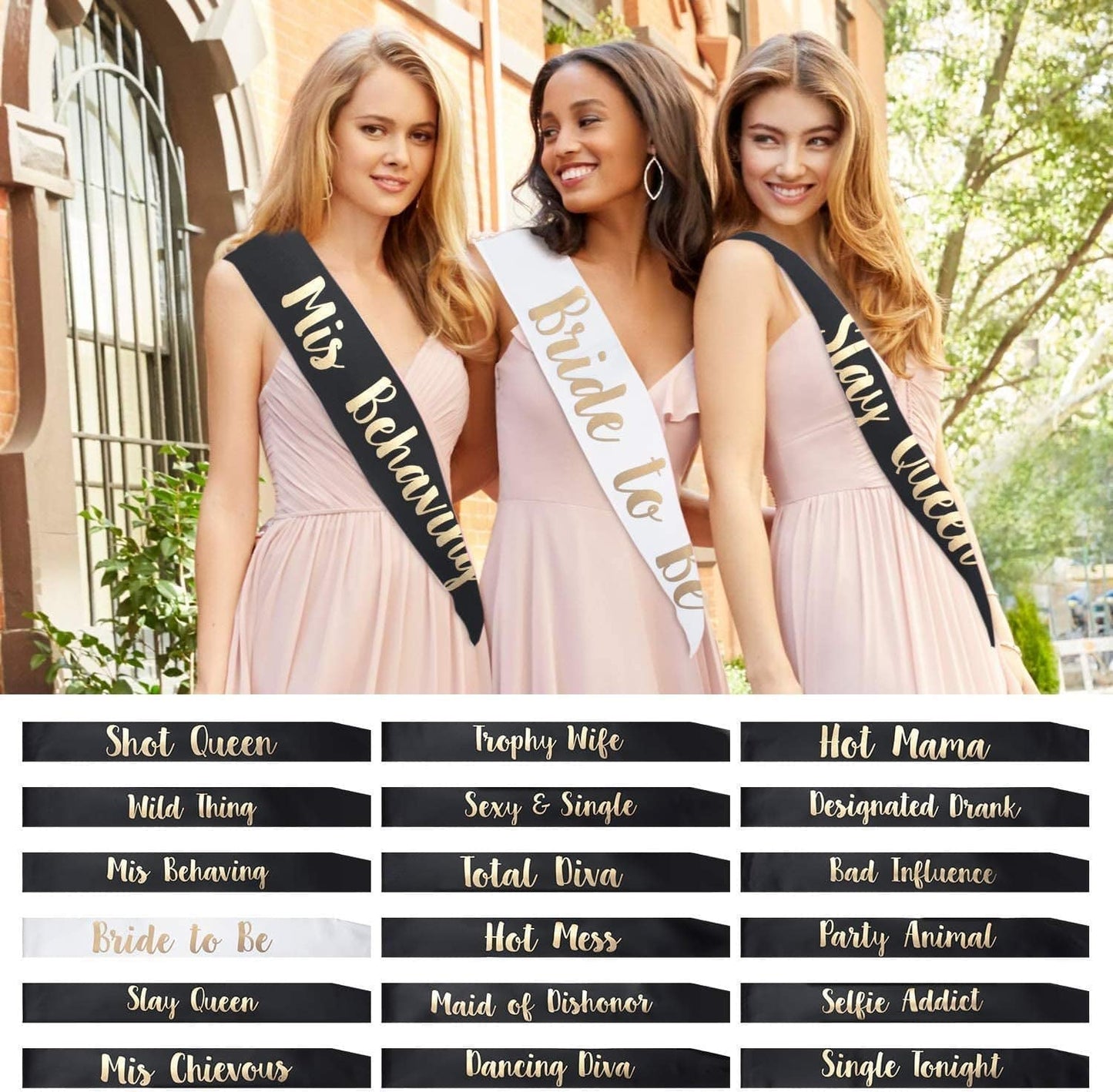 18 Pcs Bachelorette Party Sashes for Bride and Bridesmaid, Bridal Shower Engagement Wedding Party Favors Apparel & Accessories > Clothing Accessories > Sashes YZDING   