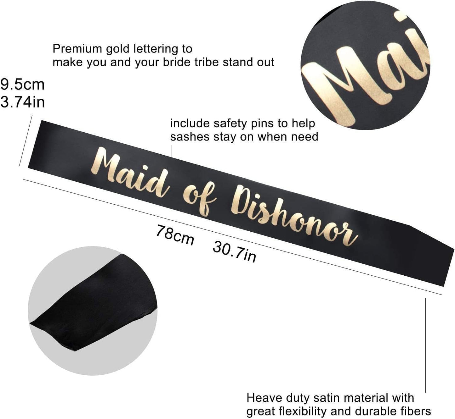 18 Pcs Bachelorette Party Sashes for Bride and Bridesmaid, Bridal Shower Engagement Wedding Party Favors Apparel & Accessories > Clothing Accessories > Sashes YZDING   