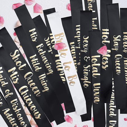 18 Pcs Bachelorette Party Sashes for Bride and Bridesmaid, Bridal Shower Engagement Wedding Party Favors Apparel & Accessories > Clothing Accessories > Sashes YZDING   