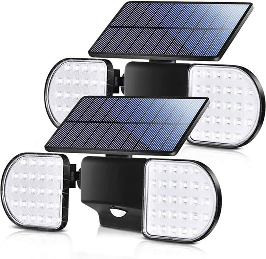 Fitybow Solar Lights Outdoor, Solar Security Lights with Motion Sensor 56 LED Solar Spotlight Lights Waterproof Solar Powered Wall Light Dual Head 360°Rotatable for Yard Garage Patio (2Pack) Apparel & Accessories > Jewelry > Body Jewelry Fitybow 2 Pack  