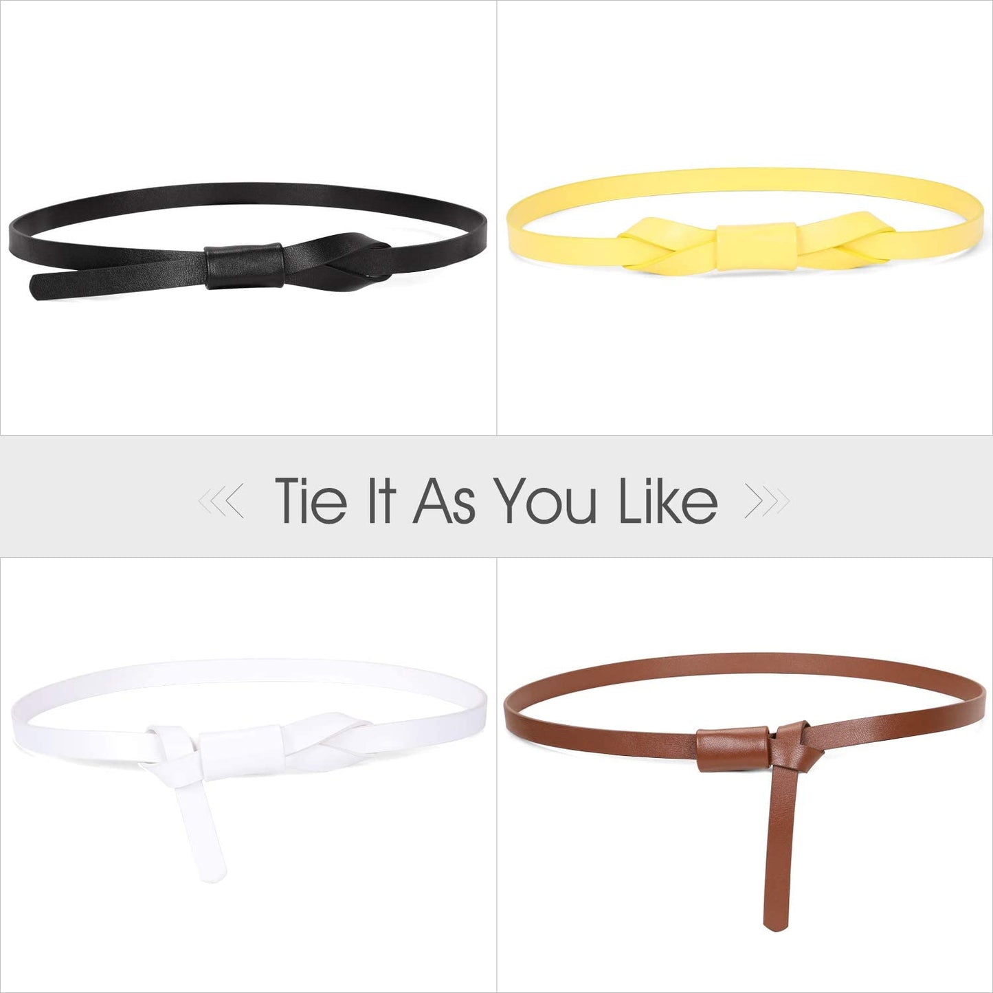 JASGOOD Women PU Leather Skinny Belt for Dress Adjustable Thin Waist Belt for Lady Apparel & Accessories > Clothing Accessories > Belts KYLIE MAX   