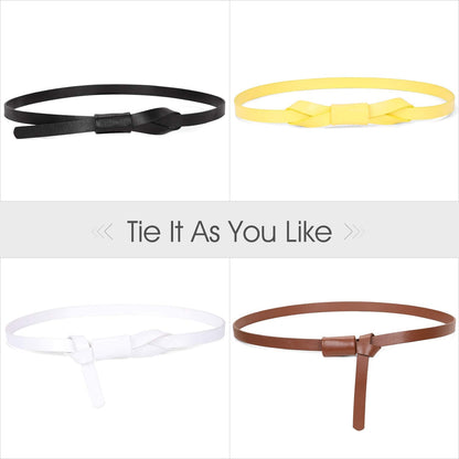 JASGOOD Women PU Leather Skinny Belt for Dress Adjustable Thin Waist Belt for Lady Apparel & Accessories > Clothing Accessories > Belts KYLIE MAX   