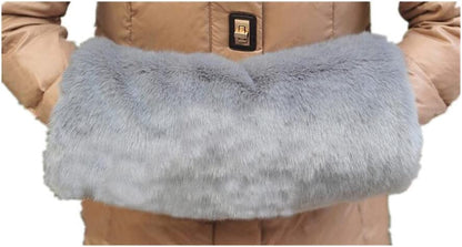 Faux Fur Hand Muffs with Ionterior Pocket-Luxurious Faux Rabbit Mittens-Wrist Hand Warmer Gloves Can Keep Your Hand and Wrist Warm in Cold Season Compatible Girls Women Apparel & Accessories > Clothing Accessories > Gloves & Mittens VVS-eLife Gray  
