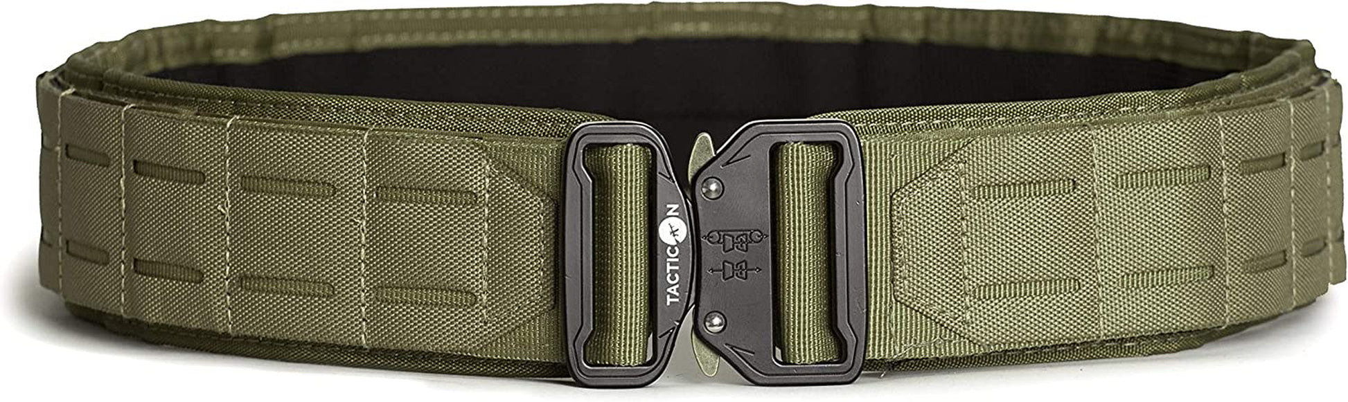 Tacticon Battle Belt | Combat Veteran Owned Company | Padded Tactical Belt | Duty Belt with Metal Quick Release Buckle Apparel & Accessories > Clothing Accessories > Belts Tacticon Olive Drab Green L [40" - 46" Waist] 