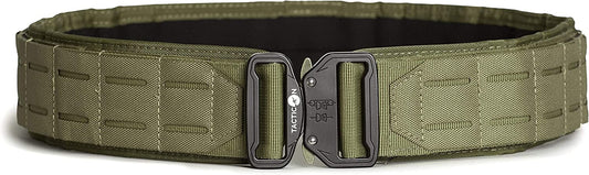 Tacticon Battle Belt | Combat Veteran Owned Company | Padded Tactical Belt | Duty Belt with Metal Quick Release Buckle Apparel & Accessories > Clothing Accessories > Belts Tacticon Olive Drab Green L [40" - 46" Waist] 