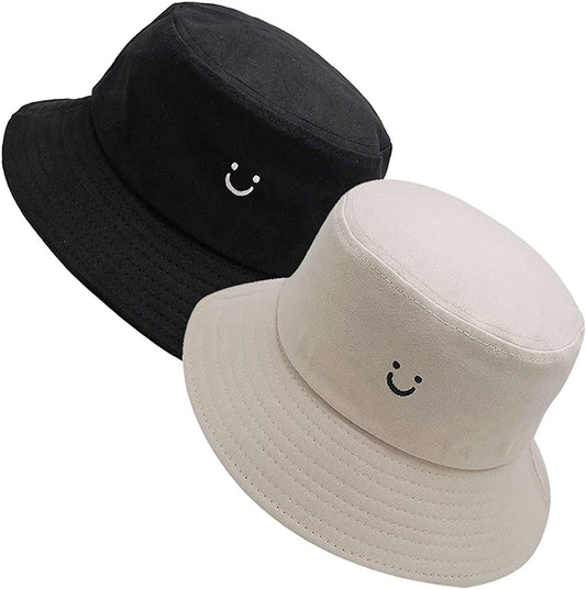 Maxnova Bucket Hats Summer Travel Beach Sun Hat Outdoor Cap Unisex 2Pack Apparel & Accessories > Clothing Accessories > Hats MaxNova 2pack Black/Beige  