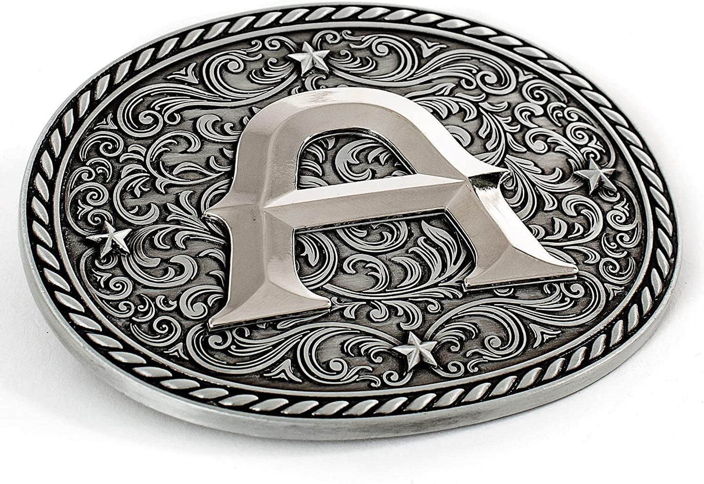 Western Cowboy/Cowgirl Initial Belt Buckle - Large, Letter Buckles for Men and Women Apparel & Accessories > Clothing Accessories > Belt Buckles Itera   