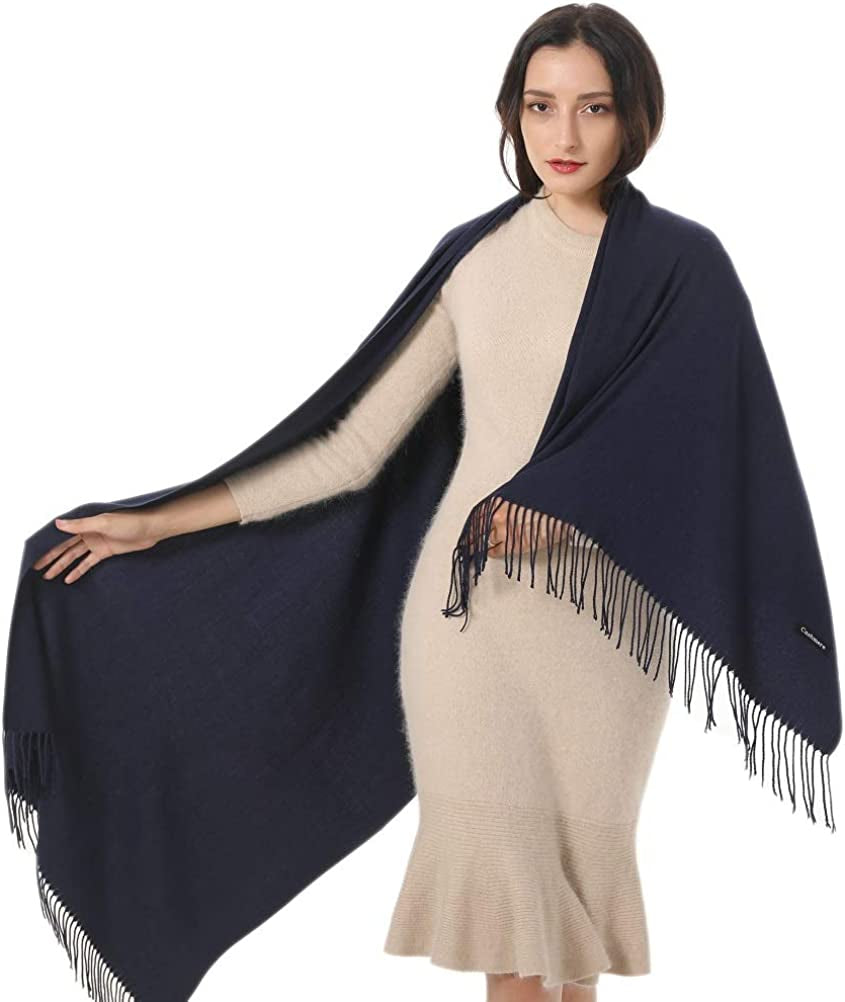 Women Shawl Wrap Scarf Pashmina Gifts Idea Wedding Christmas Birthday Large Soft Stole Apparel & Accessories > Clothing Accessories > Scarves & Shawls Gomust Navy Blue  