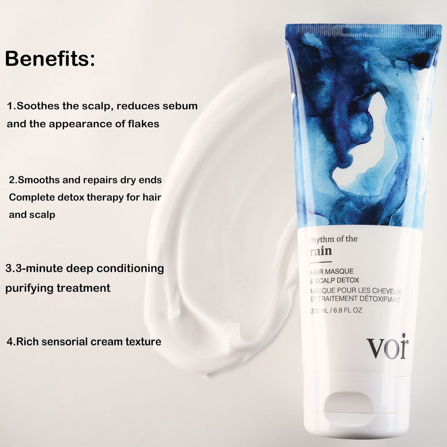Voir Haircare Hair Masks, Hair Mask Dry Damaged Hair Deep Conditioning Treatment Masks Rhythm of the Rain Hair Masque 6.76 Fl Oz Health & Beauty > Personal Care > Hair Care Voir Haircare   
